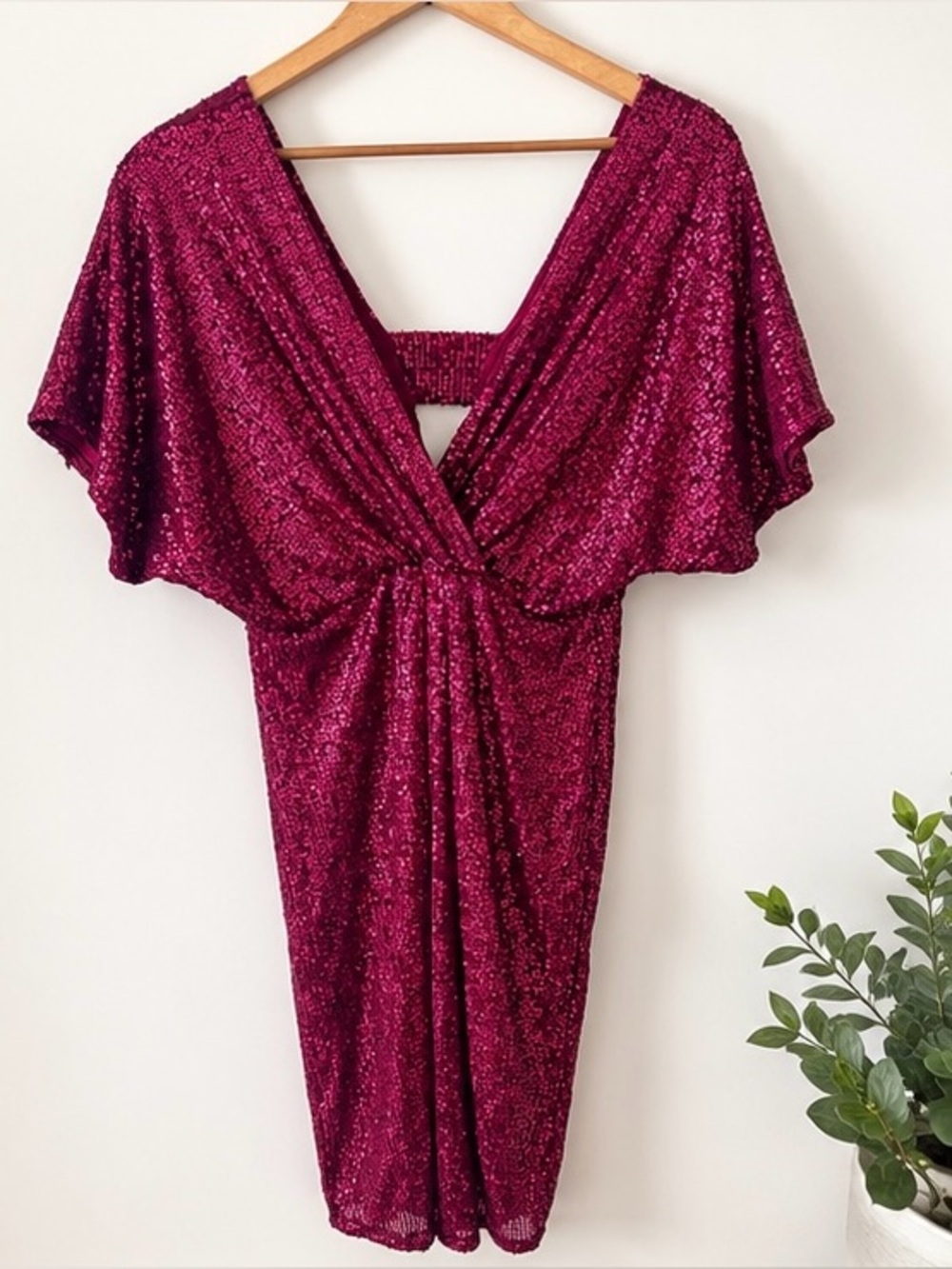 Made in Italy Red Sequin Cocktail Party Dress Size 28